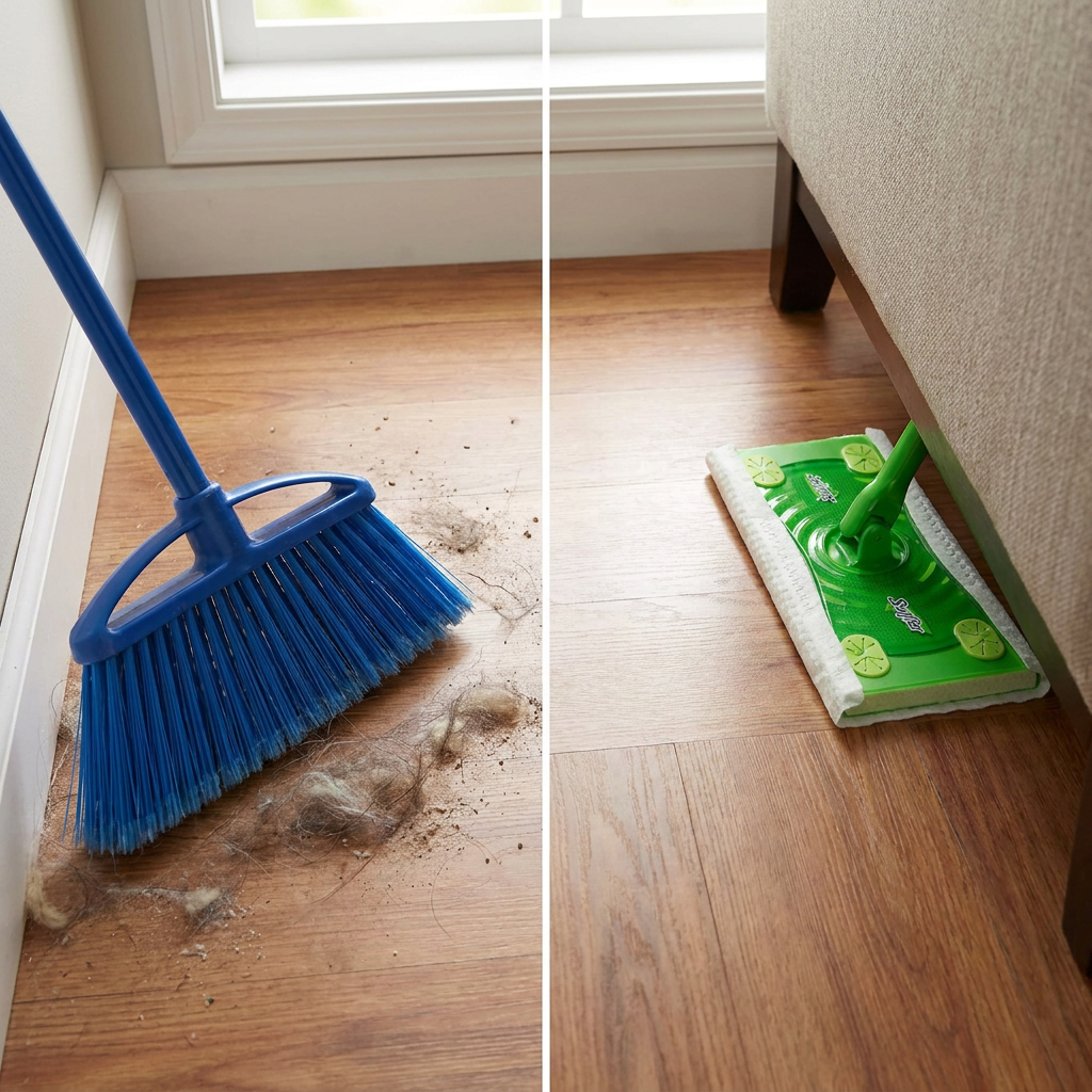 Wo Swiffer Vergleiche im Alltag wirklich entscheiden: Tempo, Gründlichkeit und "Nebenarbeiten"